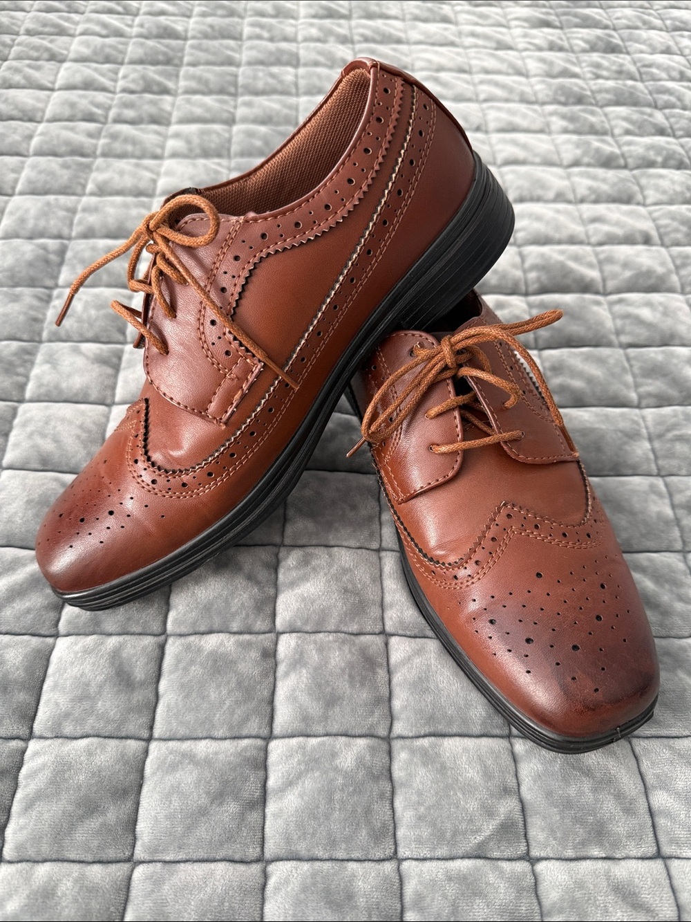 Classic Boy's Brown Wingtip Oxford Shoes